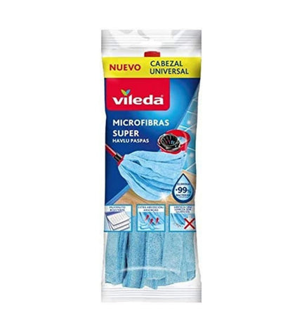 Blue Vileda microfiber cleaning sponge for household and cleaning tasks, designed for effective dirt and grime removal.