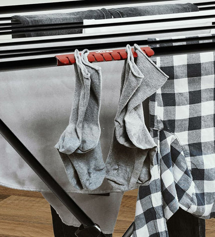 Vileda Extra Black foldable clothes drying rack with 174x56x116 cm size, suitable for home laundry organization.