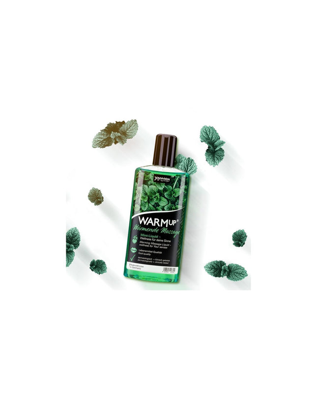 Joydivision Mint massage oil bottle, 150 ml, in health and personal care, with a white cap and clear label showing product details.