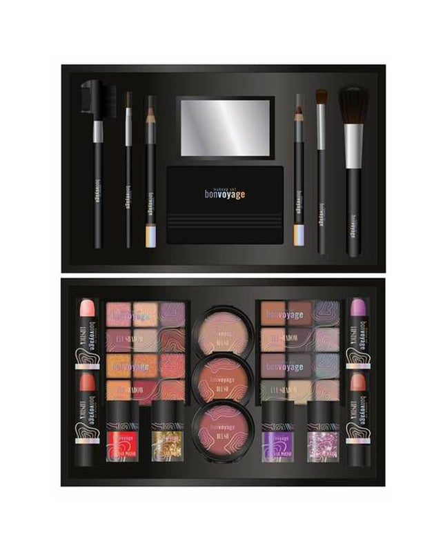 BigBuy Fun Kinder Make-up Set Bon Voyage with toy cosmetic tools, brushes, and accessories in a colorful playset for kids.