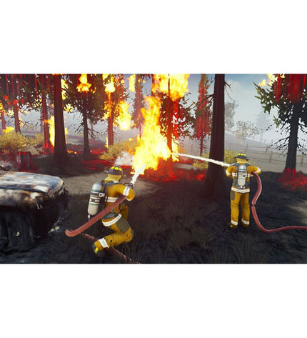Astragon Firefighting Simulator: The Squad Nintendo Switch video game cartridge and packaging for Plug & Play gaming console.