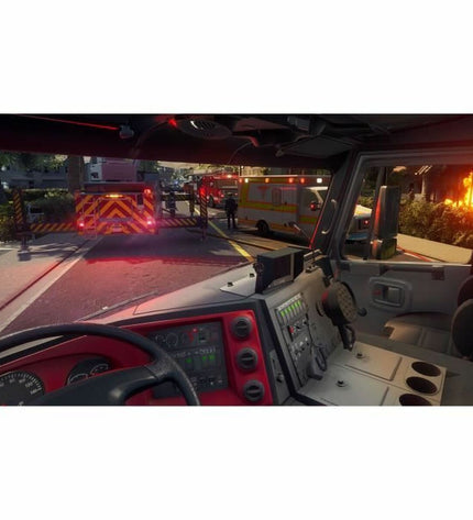 Nintendo Switch firefighting simulator game "The Squad" by Astragon, featuring colorful game cover display.