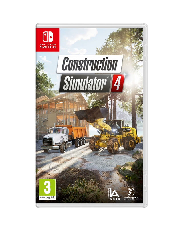 Nintendo Switch Construction Simulator 4 video game by Microids, featuring colorful game cover art for plug-and-play console.