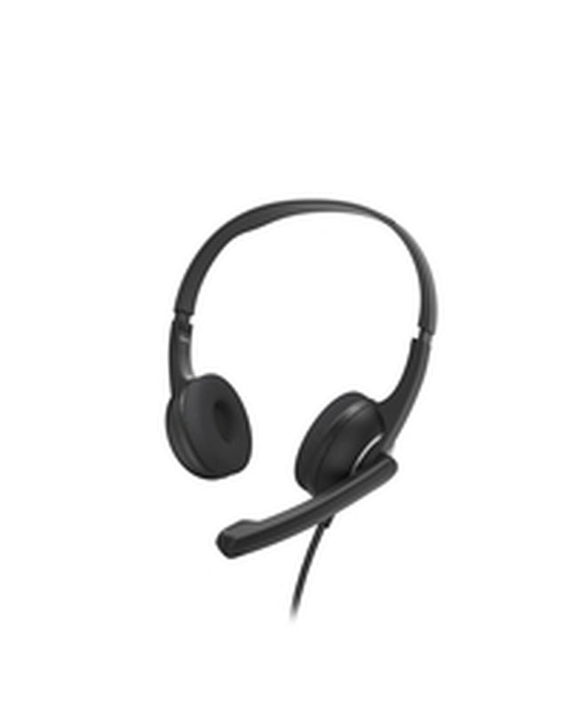 Black Hama gaming headset with microphone, plug-and-play design for game consoles, featuring adjustable headband and cushioned ear cups.