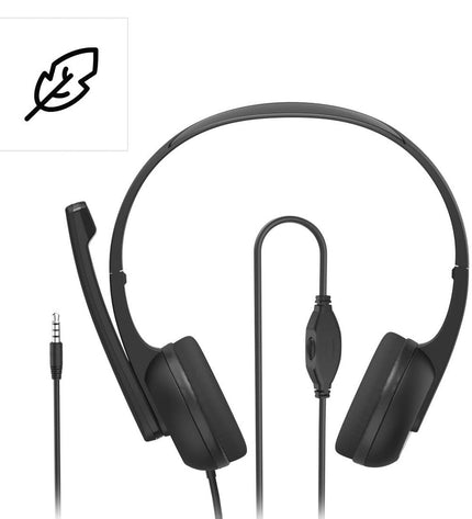 Hama gaming headset with microphone in black, plugged into a console, featuring adjustable headband and over-ear design