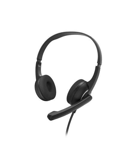 Black Hama gaming headset with microphone, plug-and-play design for game consoles, featuring adjustable headband and cushioned ear cups.