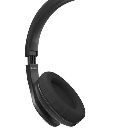 Black Hama gaming headset with microphone, plug-and-play design for consoles, featuring adjustable headband and cushioned ear cups.