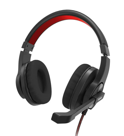 Hama Gaming Headset with microphone in black, designed for plug-and-play use with gaming consoles and electronic devices.