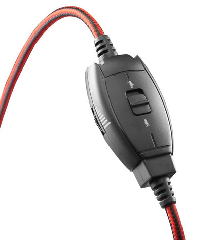 Black Hama gaming headset with microphone, designed for plug-and-play use with game consoles and electronic devices.