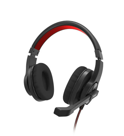 Hama gaming headset with microphone in black, featuring over-ear design and adjustable headband for comfortable gaming sessions.