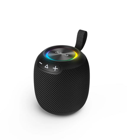 Hama 00188234 black 16W speakers for audio and hi-fi systems, compact electronic audio equipment with modern design.
