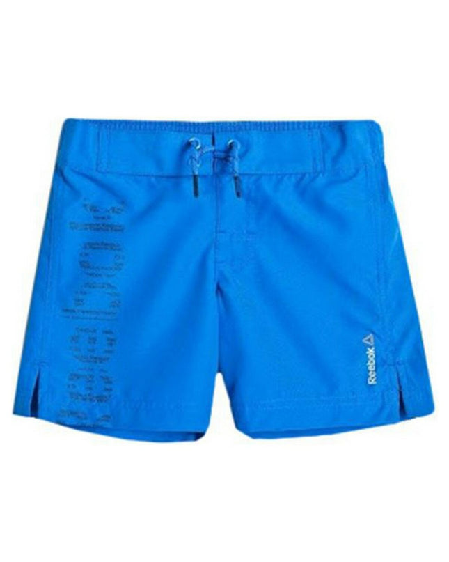 Children's Reebok blue one-piece swimsuit for sports and watersports, featuring a sporty design and comfortable fit.