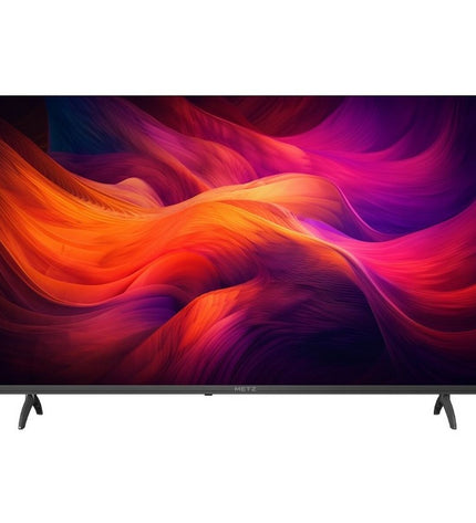 Metz 32-inch HD LED Smart TV displaying a colorful screen, slim bezel, and modern design for home entertainment.