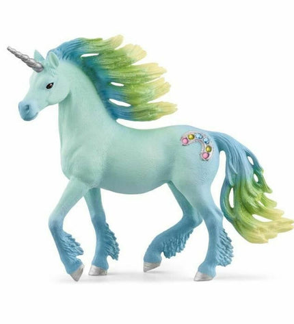 Schleich Cotton Candy Unicorn action figure with pastel colors and detailed mane, perfect for imaginative play.