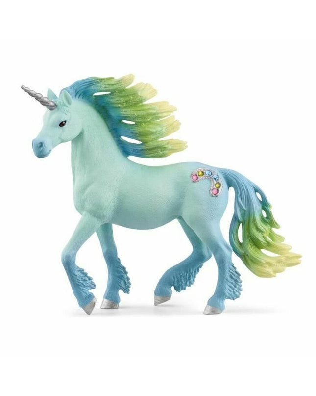 Schleich Cotton Candy Unicorn action figure with pastel colors and detailed mane, perfect for imaginative play.