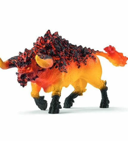 Schleich Fire Bull action figure, detailed toy figurine from the Schleich playset, suitable for imaginative play and collection.