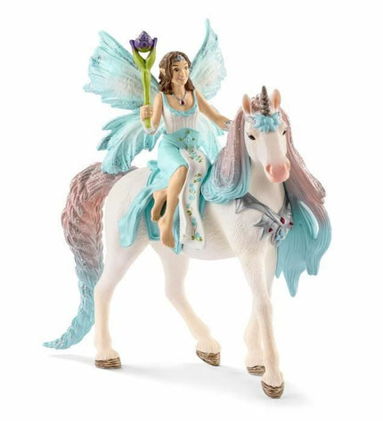 Schleich Fée Eyela with princess unicorn action figure set, featuring fairy and unicorn characters in vibrant toy design