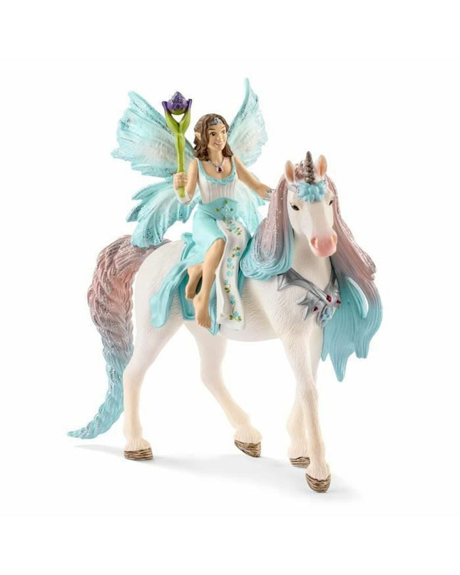 Schleich Fée Eyela with princess unicorn action figure set, featuring fairy and unicorn characters in vibrant toy design