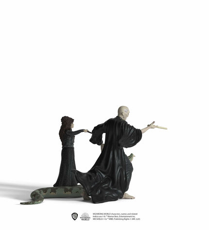 Schleich Voldemort, Nagini and Bellatrix action figures from Harry Potter, detailed toy characters for play and collection.