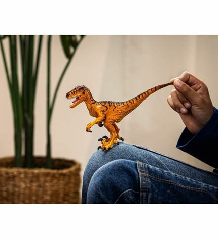 Schleich Velociraptor actiefiguur, plastic speelgoed dinosaurus voor kinderen, gedetailleerd en realistisch in groene tinten