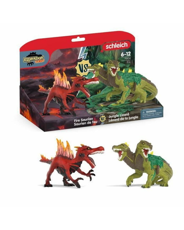 Schleich Eldrador actiefiguur from speelgoed en games, detailed plastic dinosaur figure with vibrant colors and textured surface.