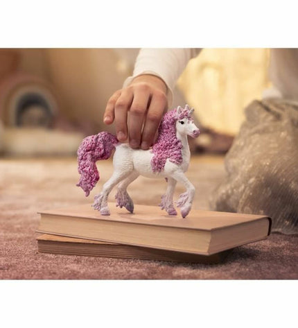 Schleich Flowery Unicorn Mare figurine, a colorful toy unicorn with floral details, ideal for kids' play and imaginative games.
