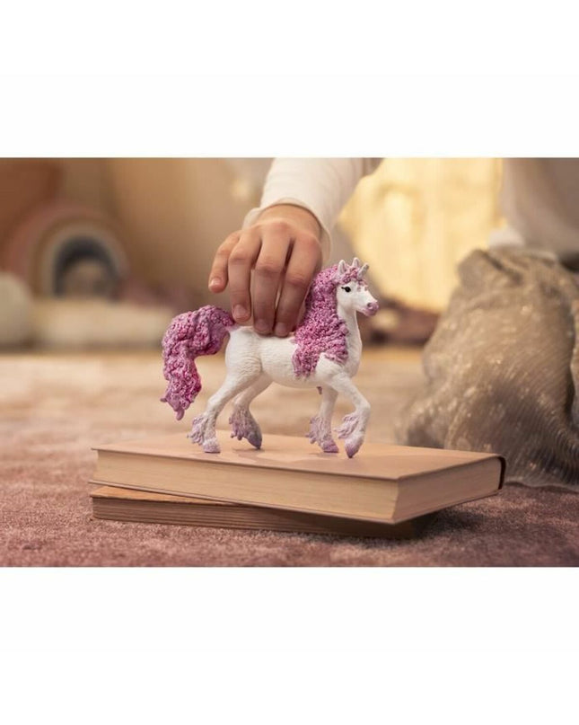 Schleich Flowery Unicorn Mare figurine, a colorful toy unicorn with floral details, ideal for kids' play and imaginative games.