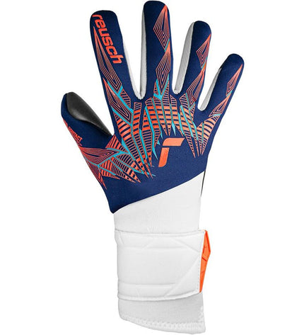 Reusch Keeperhandschoenen Pure Contact Silver Blauw voor volwassenen, sport en outdoor voetbal, handschoenen met grip en bescherming