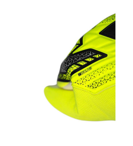 Reusch Attrakt Starter yellow goalkeeper gloves for adults, designed for soccer and outdoor sports.