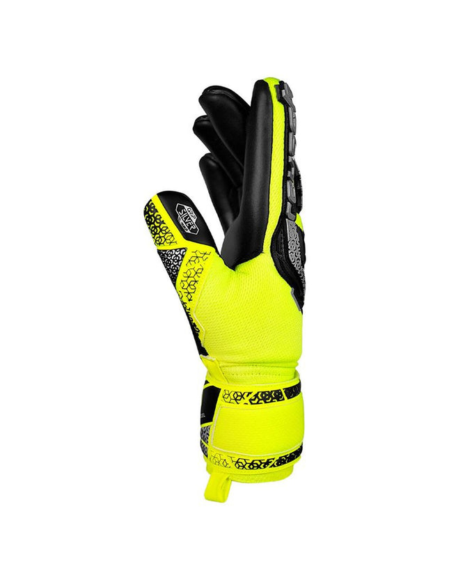 Reusch Keeperhandschoenen Attrakt Freegel geel, sport en outdoor voetbal handschoenen with flexible design and vibrant yellow color.