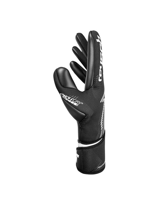 Reusch Keeperhandschoenen Fastgrip Infinity in zwart, adult size, designed for football goalkeeping, with textured grip surface.