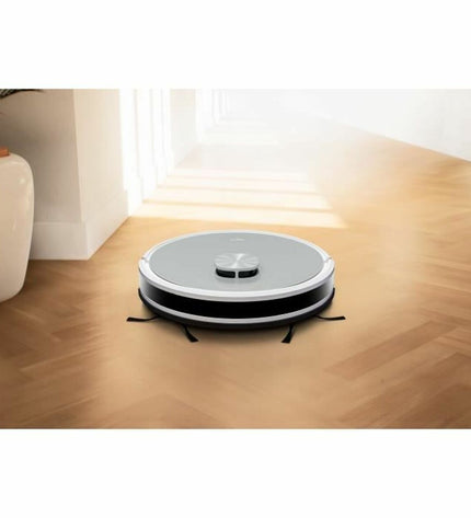 Medion Robot stofzuiger in zwart with 600 ml dustbin for home cleaning, floor and window maintenance.