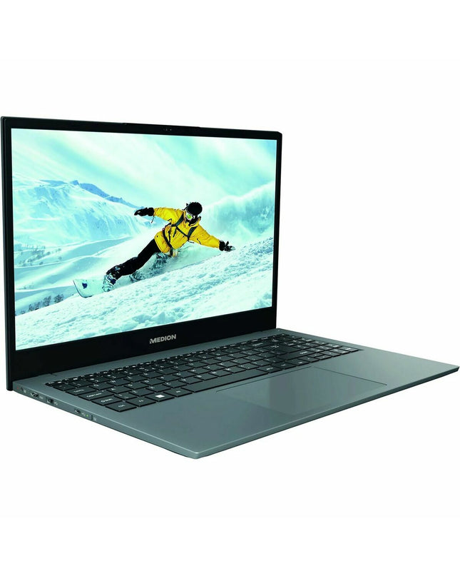 Medion Laptop 30038231 with calculator function, showing keyboard and screen display in a clear, well-lit image.