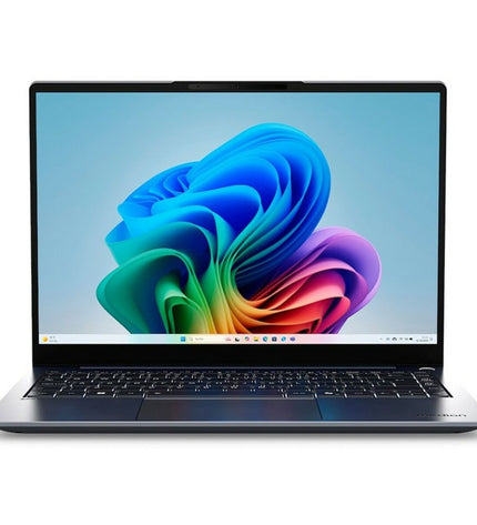Medion Laptop 30040878 with calculator function, sleek design, and keyboard visible on a clean surface.