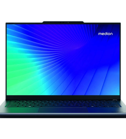 Medion Laptop 30040904 with calculator function, sleek design, and full keyboard visible in the image.