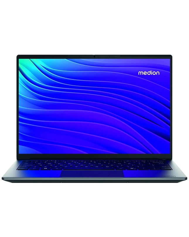 Medion MD600014 laptop with calculator function, showing keyboard and display screen on a clean surface.