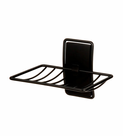 Black Command Zeepschaal with metal and plastic components, designed for house and bathroom use, featuring three parts.