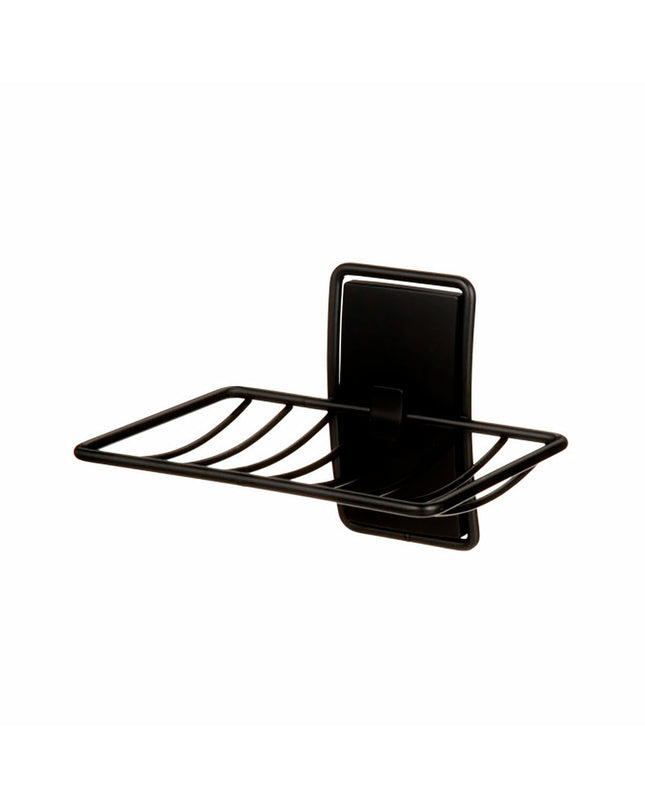 Black Command Zeepschaal with metal and plastic components, designed for house and bathroom use, featuring three parts.