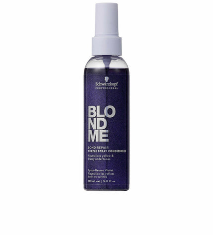 Schwarzkopf BLONDME voedingssupplement bottle, 150 ml, for health and personal care, featuring a white and purple label.