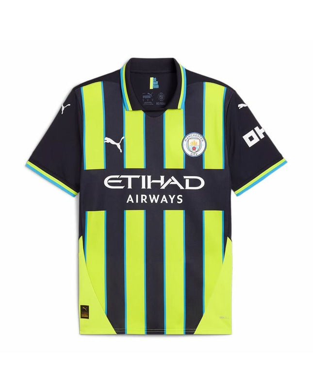 Puma Manchester City 24/25 replica men's short-sleeve football T-shirt, blue with team logo and sponsor design.
