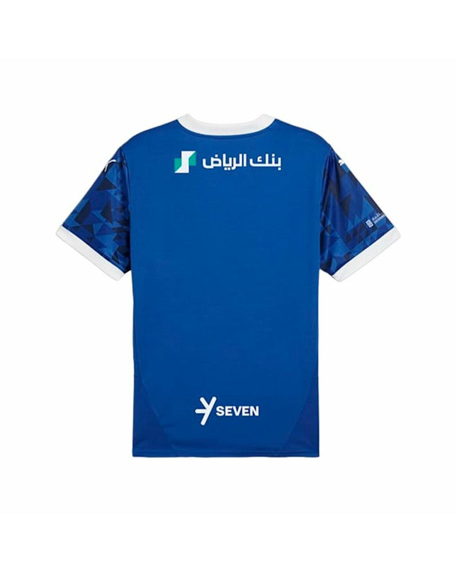 Puma men's short sleeve football T-shirt with Al-Hilal 2024-2025 design, sporty outdoor soccer apparel, front view