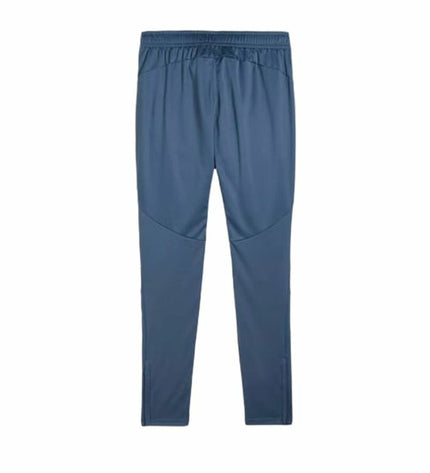 Puma men's football training pants for adults, sporty outdoor soccer apparel, black with Puma logo and elastic waistband.