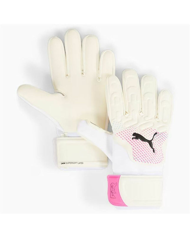 Puma Future Match Nc goalkeeper gloves in white for adults, designed for soccer and outdoor sports.