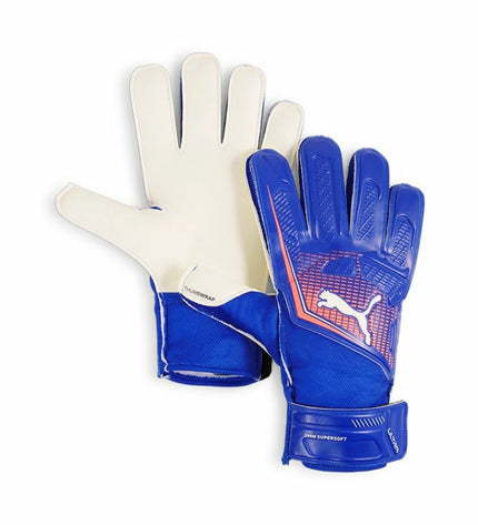 Puma Ultra Play Rc blue multicolour football goalkeeper gloves for adults, designed for sport and outdoor football matches.