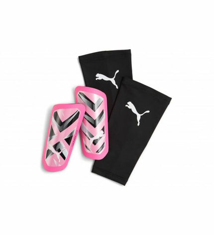 Puma Ultra Light roze voetbal beenbeschermers, sport en outdoor, beschermende sport sleeves voor voetbal, lichte en comfortabele pasvorm