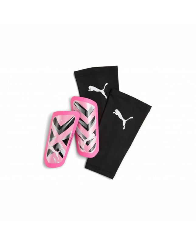 Puma Ultra Light roze voetbal beenbeschermers, sport en outdoor, beschermende sport sleeves voor voetbal, lichte en comfortabele pasvorm