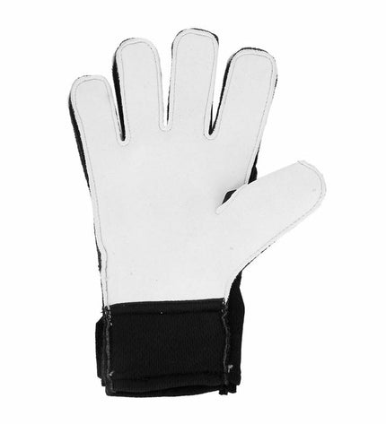 Black Puma Ultra Play RC goalkeeper gloves for adults, designed for soccer and outdoor sports, with textured palm and secure wrist closure.