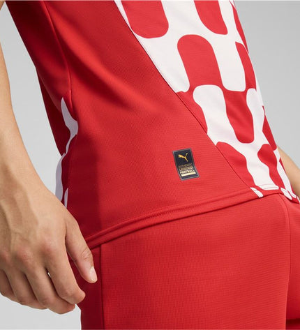 Puma Girona Home Jersey replica football shirt with team crest and sponsor logo, lightweight sportswear for soccer fans.