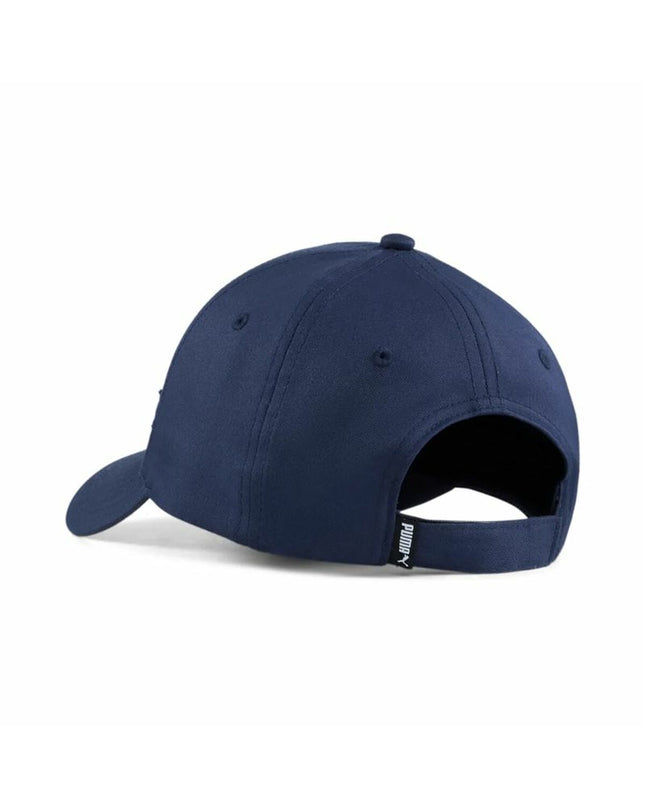 Kinderpet Puma Essentials marine blue junior outdoor hat with adjustable strap and Puma logo, suitable for camping and hiking.