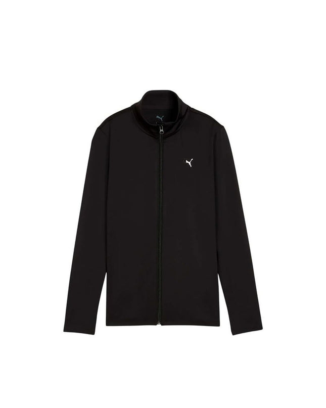 Puma W Strong Full women's sports jacket in black with Puma logo, lightweight outdoor sport clothing for women.